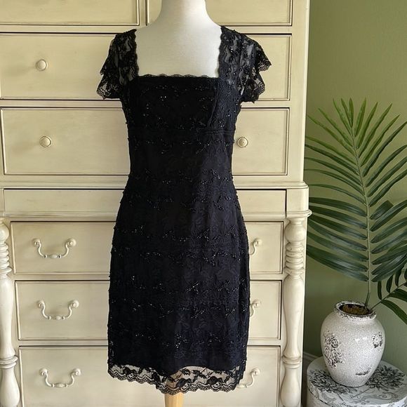 Onyx Nite Black Lace Dress size 12 - Picture 4 of 10